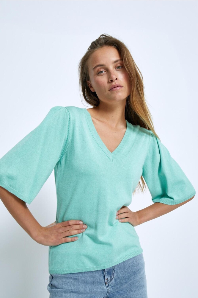GLENDA SHORT SLEEVE KNIT PC8231 3006 LICHEN MINT